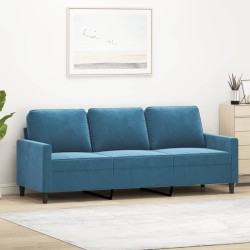 Canapé à 3 places Bleu 180 cm Velours 