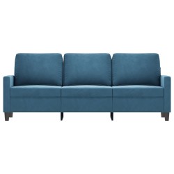 Canapé à 3 places Bleu 180 cm Velours 