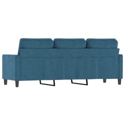 Canapé à 3 places Bleu 180 cm Velours 