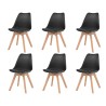 Chaises à manger lot de 6 Noir Plastique 