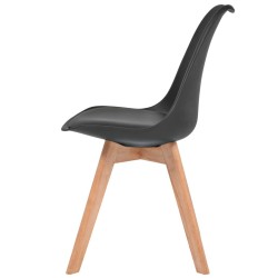 Chaises à manger lot de 6 Noir Plastique 