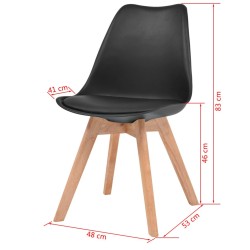 Chaises à manger lot de 6 Noir Plastique 