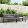 Banc double de jardin noir 231 cm acier et WPC  
