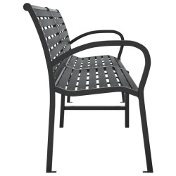 Banc double de jardin noir 231 cm acier et WPC  