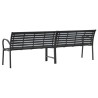 Banc double de jardin noir 231 cm acier et WPC  