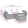 Salon de jardin 4 pcs avec coussins gris résine tressée 