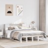 Lit bibliothèque sans matelas blanc 120x200 cm bois massif 