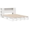 Lit bibliothèque sans matelas blanc 120x200 cm bois massif 