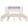 Lit bibliothèque sans matelas blanc 120x200 cm bois massif 