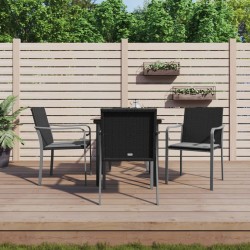 Ensemble à manger de jardin 5 pcs coussins résine tressée acier 
