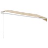 Auvent rétractable jaune et blanc 4,5x3 m tissu et aluminium 