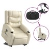 Fauteuil inclinable de massage Crème Similicuir 