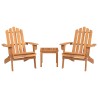Ensemble de salon de jardin Adirondack 3 pcs bois acacia solide 