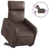 Fauteuil inclinable électrique marron similicuir 