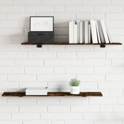 Étagères murales 4pcs chêne fumé 100x20x1,5cm bois d'ingénierie 