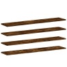 Étagères murales 4pcs chêne fumé 100x20x1,5cm bois d'ingénierie 