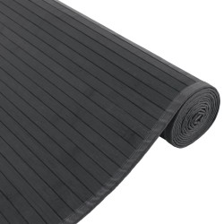 Tapis rectangulaire gris 80x300 cm bambou 