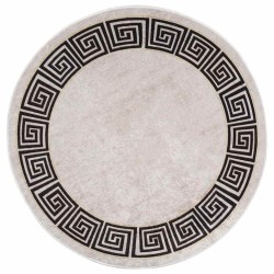 Tapis lavable antidérapant φ120 cm beige clair 