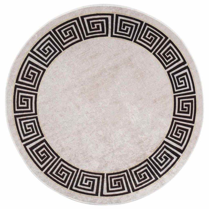 Tapis lavable antidérapant φ120 cm beige clair 