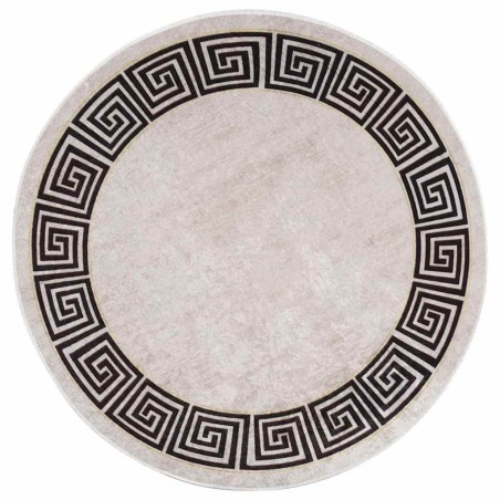 Tapis lavable antidérapant φ120 cm beige clair 