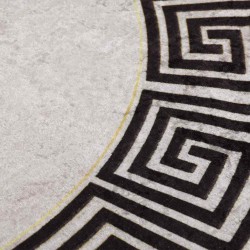 Tapis lavable antidérapant φ120 cm beige clair 