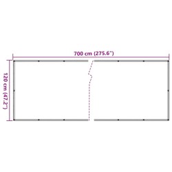 Écran d'intimité de balcon crème 700x120 cm PVC 