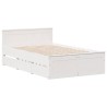 Cadre de lit sans matelas avec tête de lit blanc 135x190 cm pin 