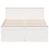 Cadre de lit sans matelas avec tête de lit blanc 135x190 cm pin 