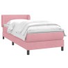 Sommier à lattes de lit avec matelas rose 80x220 cm velours 