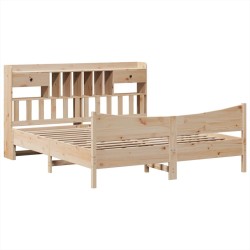 Cadre de lit sans matelas 200x200 cm bois massif de pin 