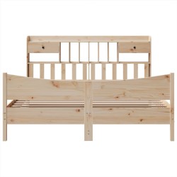 Cadre de lit sans matelas 200x200 cm bois massif de pin 