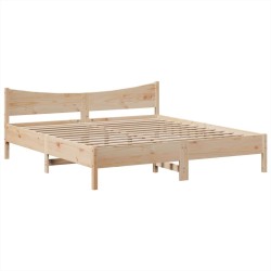 Cadre de lit sans matelas 200x200 cm bois massif de pin 