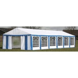 Dessus de tente de réception avec panneaux 12x6 m Bleu et blanc 