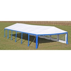 Dessus de tente de réception avec panneaux 12x6 m Bleu et blanc 
