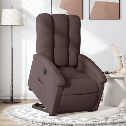 Fauteuil inclinable électrique marron foncé tissu 