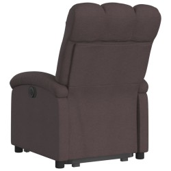 Fauteuil inclinable électrique marron foncé tissu 