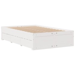 Cadre de lit sans matelas avec tiroirs 135x190 cm bois de pin 