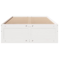 Cadre de lit sans matelas avec tiroirs 135x190 cm bois de pin 