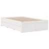 Cadre de lit sans matelas avec tiroirs 135x190 cm bois de pin 