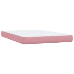 Sommier à lattes de lit avec matelas rose 80x210 cm velours 