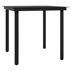 Ensemble à manger de jardin et coussins 5pcs Gris/noir 