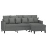 Canapé à 3 places avec repose-pieds Gris foncé 180 cm Tissu 