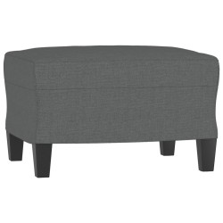 Canapé à 3 places avec repose-pieds Gris foncé 180 cm Tissu 