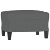 Canapé à 3 places avec repose-pieds Gris foncé 180 cm Tissu 