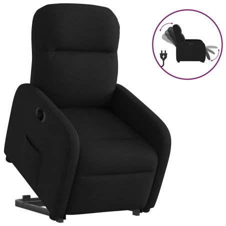 Fauteuil inclinable électrique noir tissu 