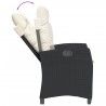 Ensemble à manger de jardin avec coussins 3 pcs Noir 