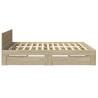 Cadre de lit tête de lit sans matelas chêne sonoma 180x200 cm 
