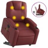 Fauteuil inclinable de massage Rouge bordeaux Similicuir 