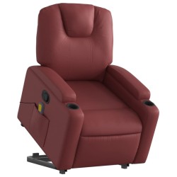 Fauteuil inclinable de massage Rouge bordeaux Similicuir 