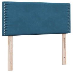 Sommier à lattes de lit et matelas bleu foncé 90x220 cm velours 